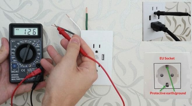 testing socket with multimeter