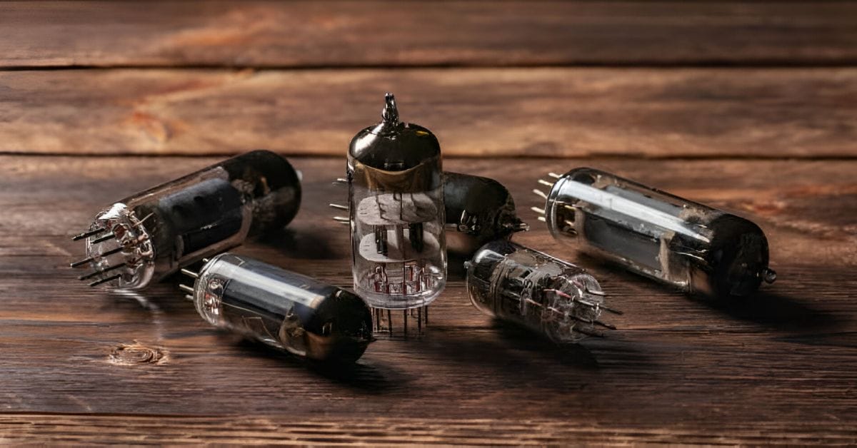 A group of diodes on the wooden table