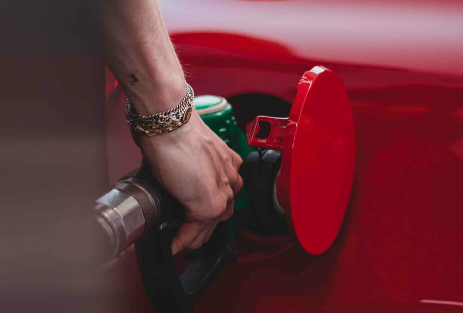 man holding fuel pump