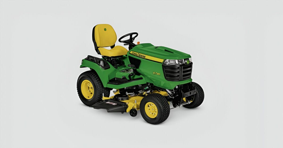 John Deere lawnmower in green and yellow color