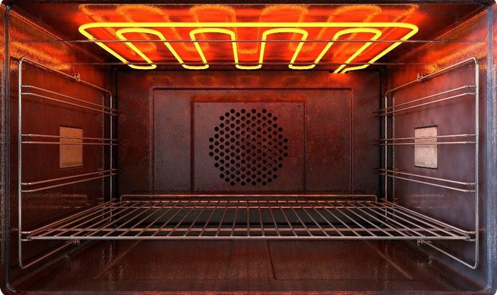 fully heated oven