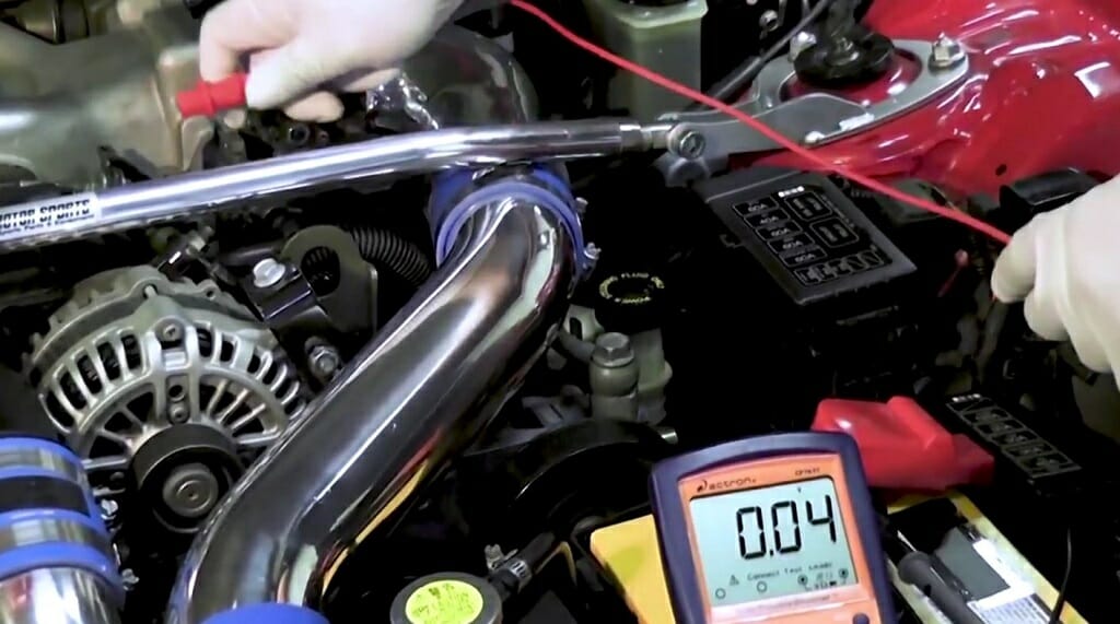 multimeter at 0.04 reading