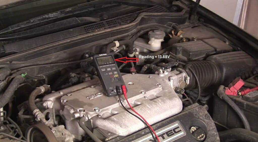 multimeter reading at 13.88v