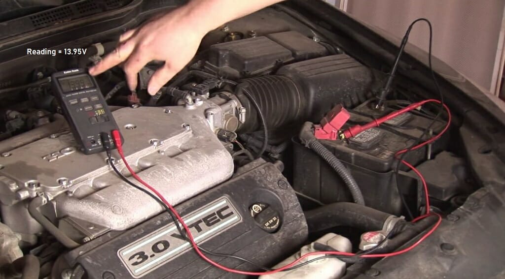 multimeter reading at 13.95v