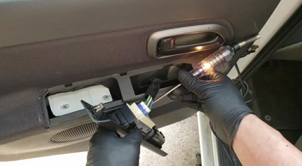 getting the window switch and testing the wires