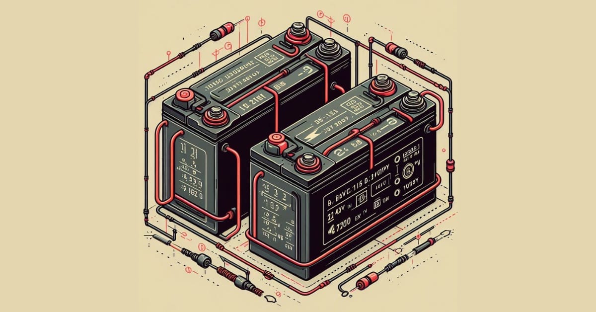 A 3d rendering of a two batteries connected together