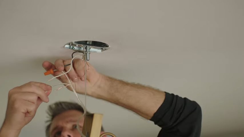 capping off the wire at the ceiling