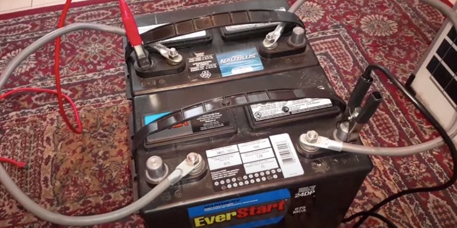 Two batteries in a deep cycle connection