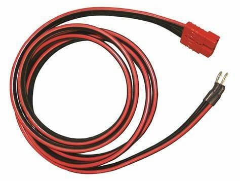 A battery cable wire in red and black colors