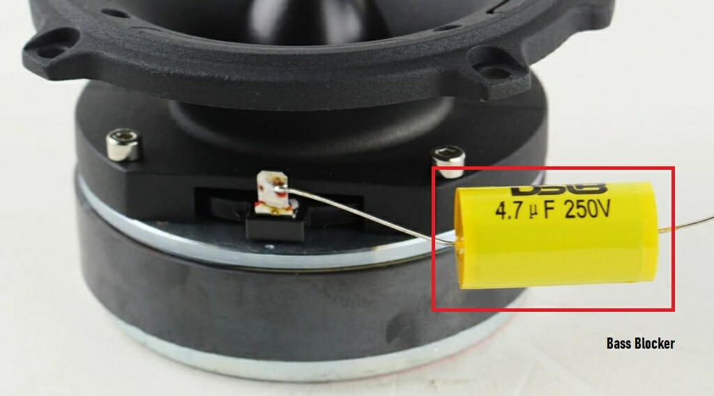 bass blocker on a speaker tweeter