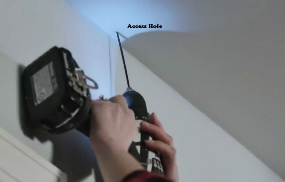 drilling access hole