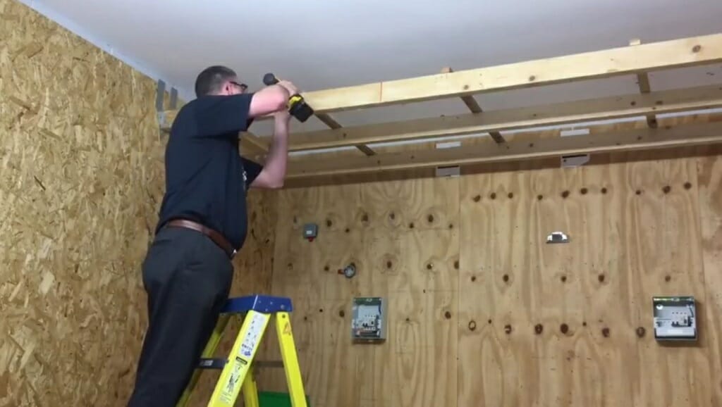 drilling the ceiling joists