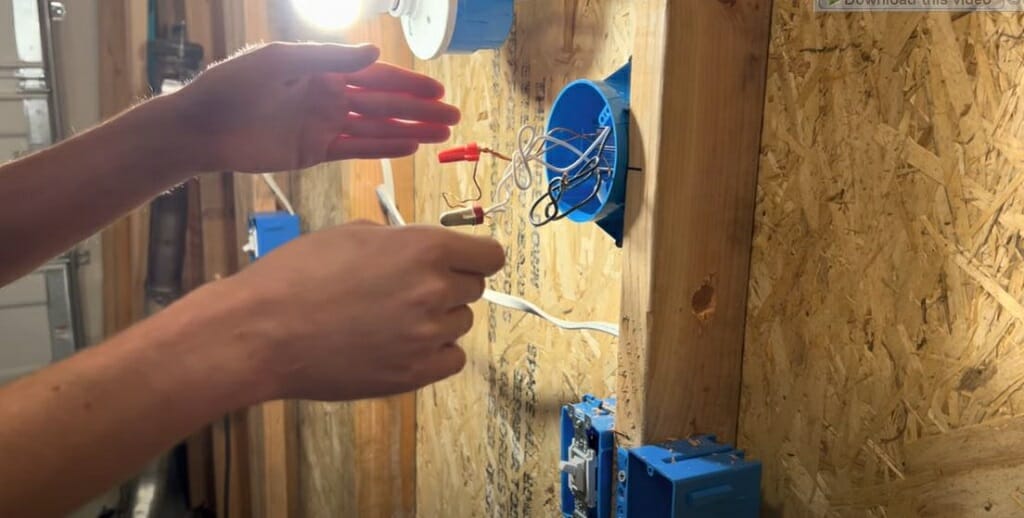 electrician capping off wires