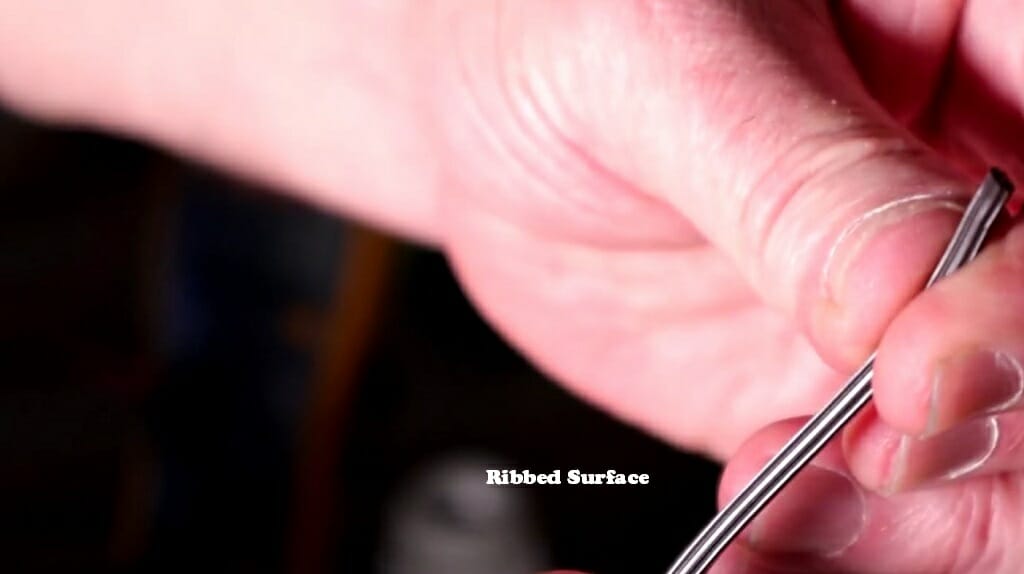 ribbed surface of a wire