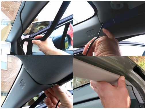 running the wire inside the weather stripping