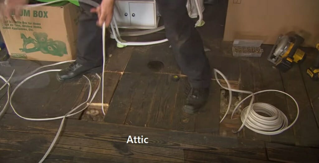 wiring through the attic