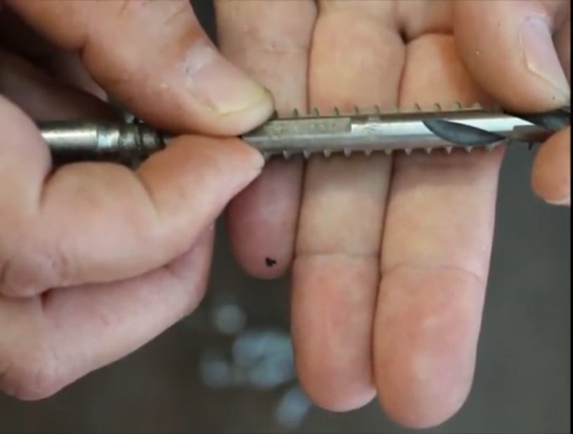align the largest drill bit
