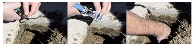 insert and tie it into the tiny hole at the end of the drill bit