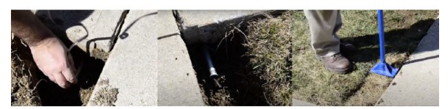 place the sod back in the trench and compact it