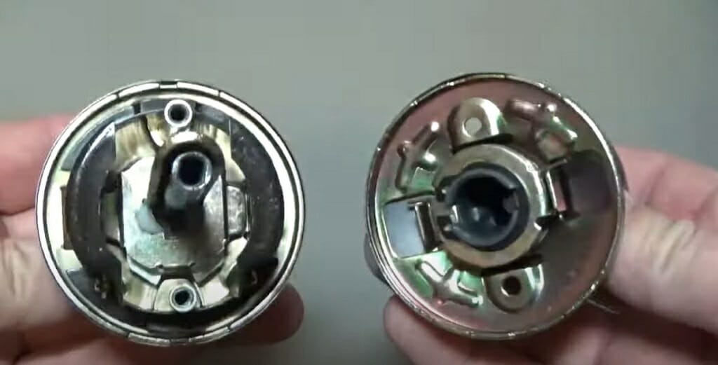 separate the keyed entry door knob into two parts