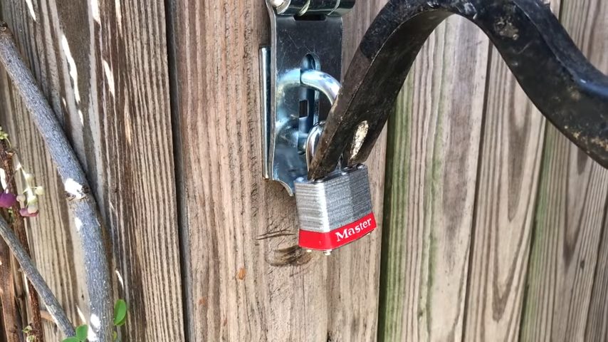 crowbar on top of the lock