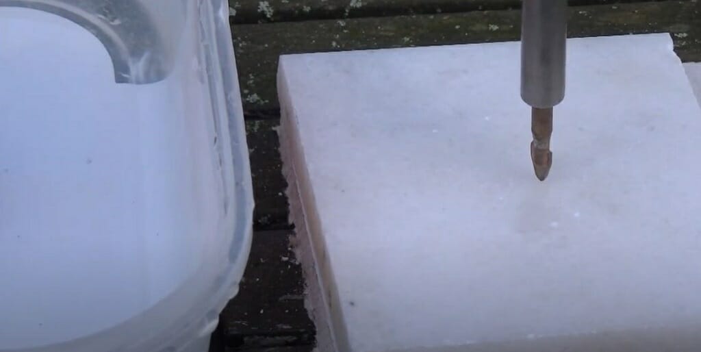 drilling the marble tile