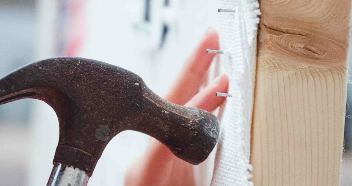 hammering wall with a cloth