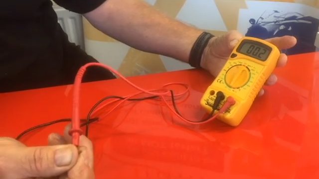 multimeter at 002v reading