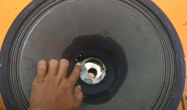 remove the coil, speaker cone, and spider