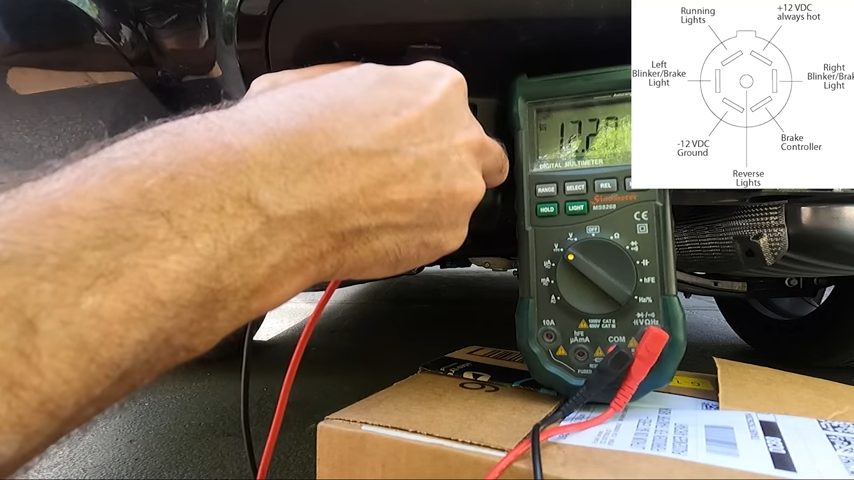 testing each light with multimeter