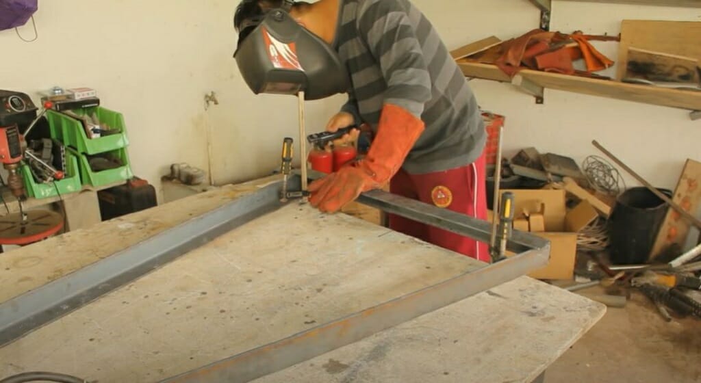 clamping the parts to the table