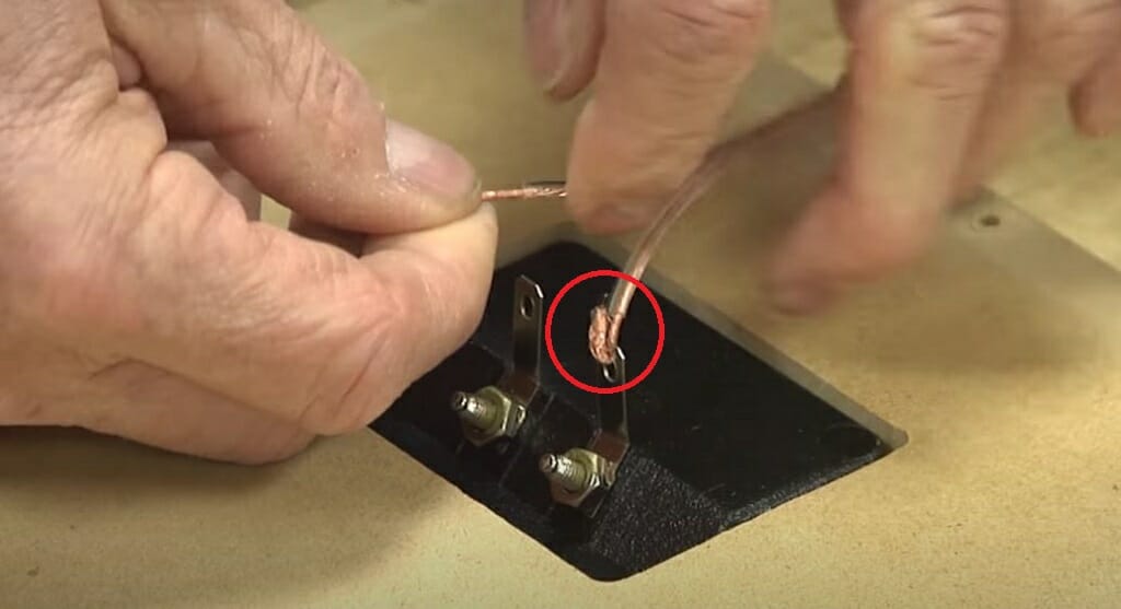 inserting wire into the terminals