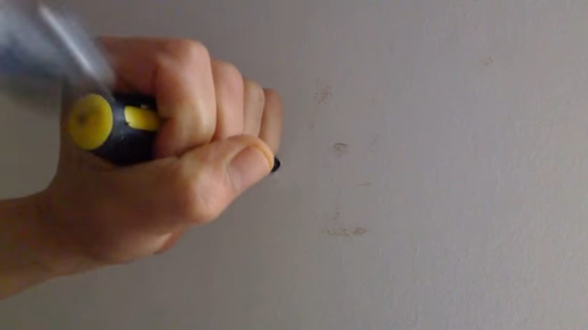 twist in your screw at the wall