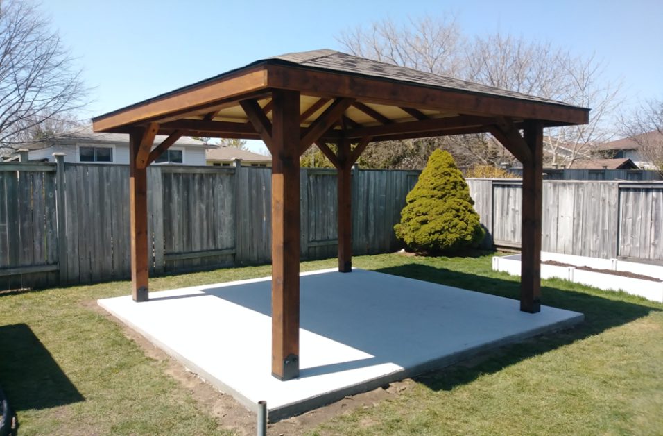 gazebo using concrete slabs