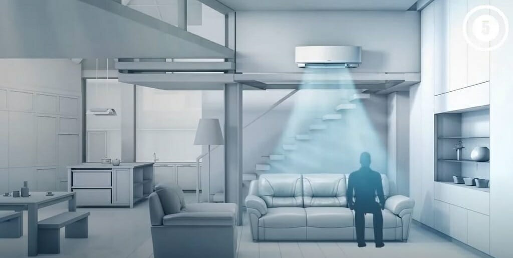 illustration of a cooling area of a mini split ac unit