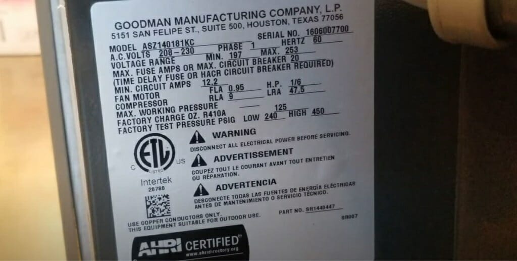 max fuse and min circuit ampacity