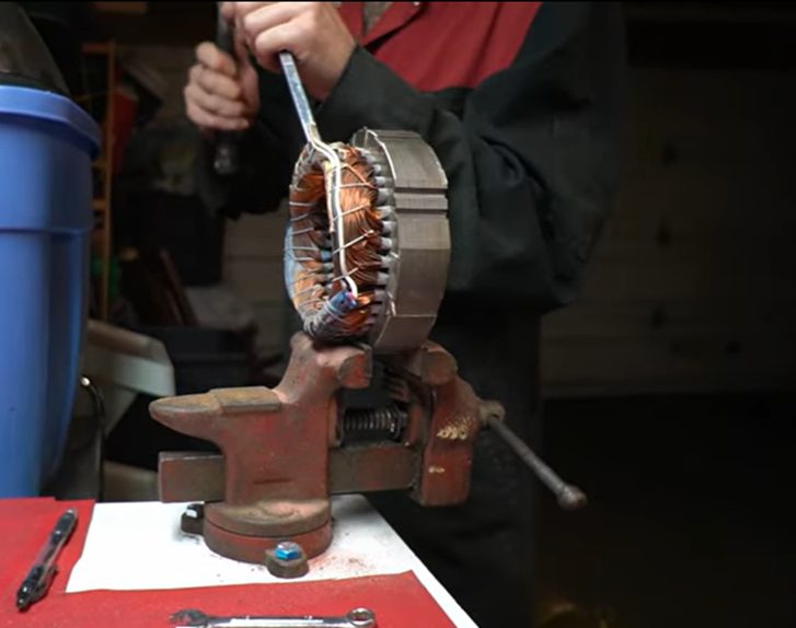 pulling out the coils