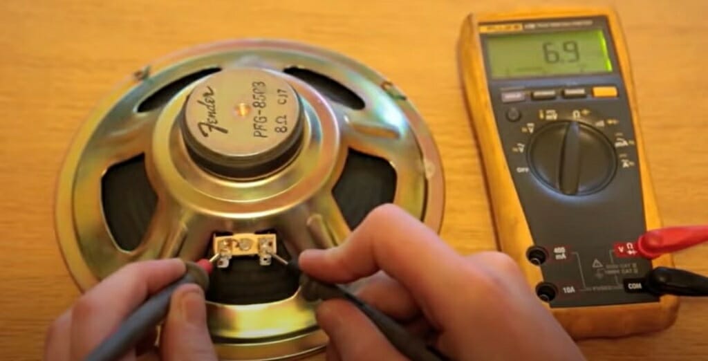speaker testing at 6.9 multimeter reading