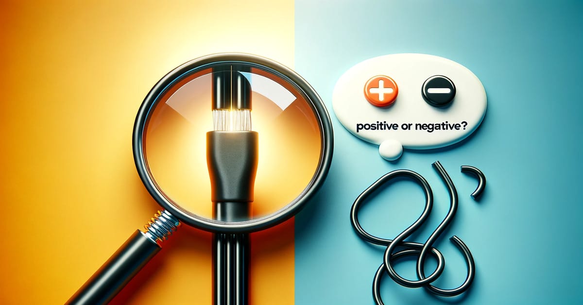 A magnifying glass with a black wire