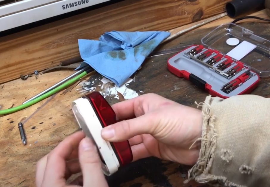 attaching the lights to the mounting brackets