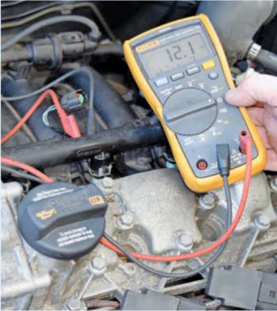 checking the fuel injector circuit's resistance