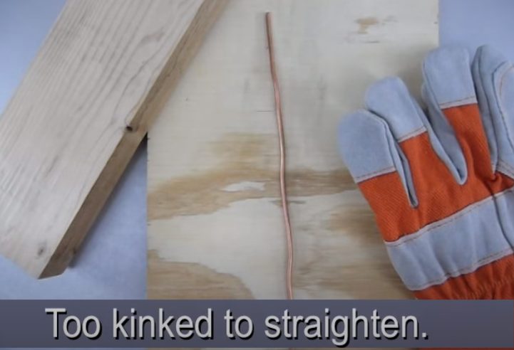 straightening thick copper wire