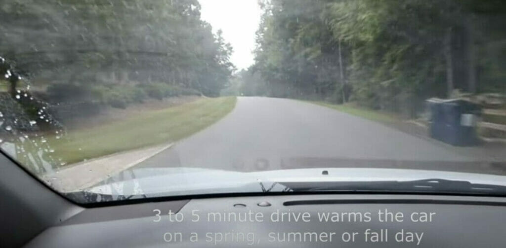 driving a car to warm it up
