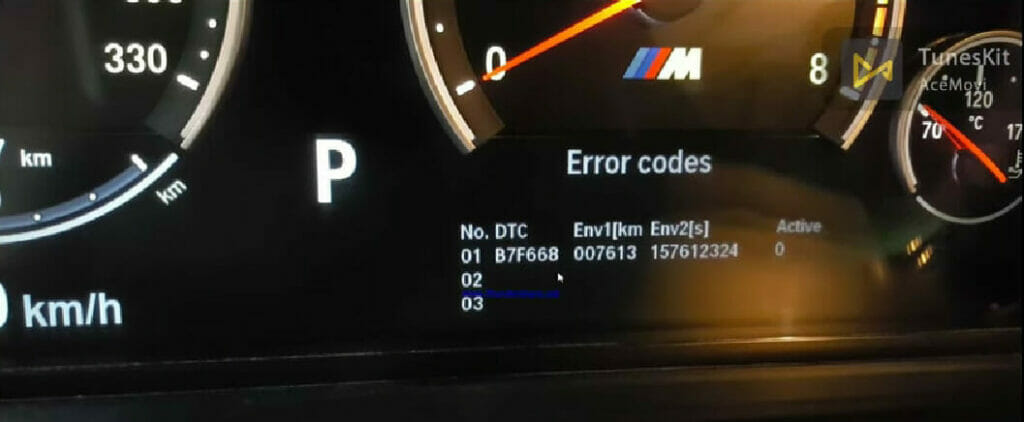 error codes showing on the automobile's computer system