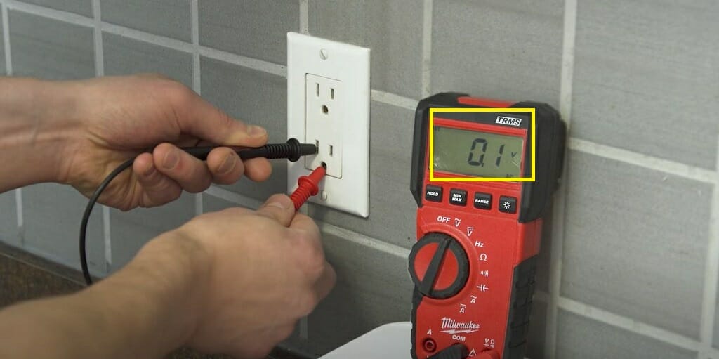 0.1 reading on multimeter when testing a wall outlet