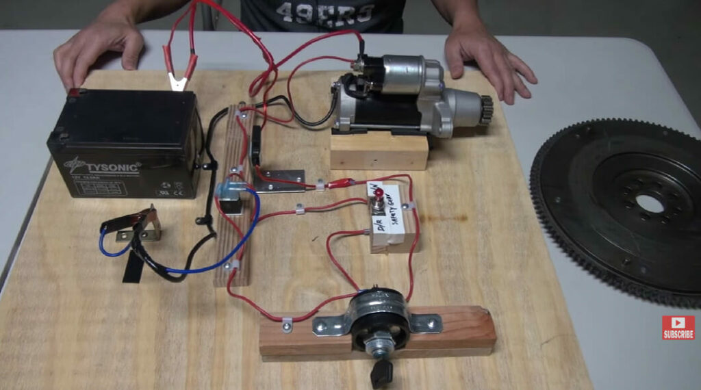 sensor solenoid wire connection on a wood board