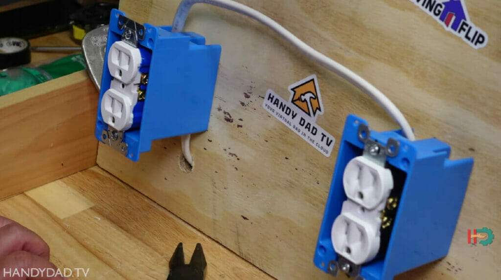 two outlet blue box connected