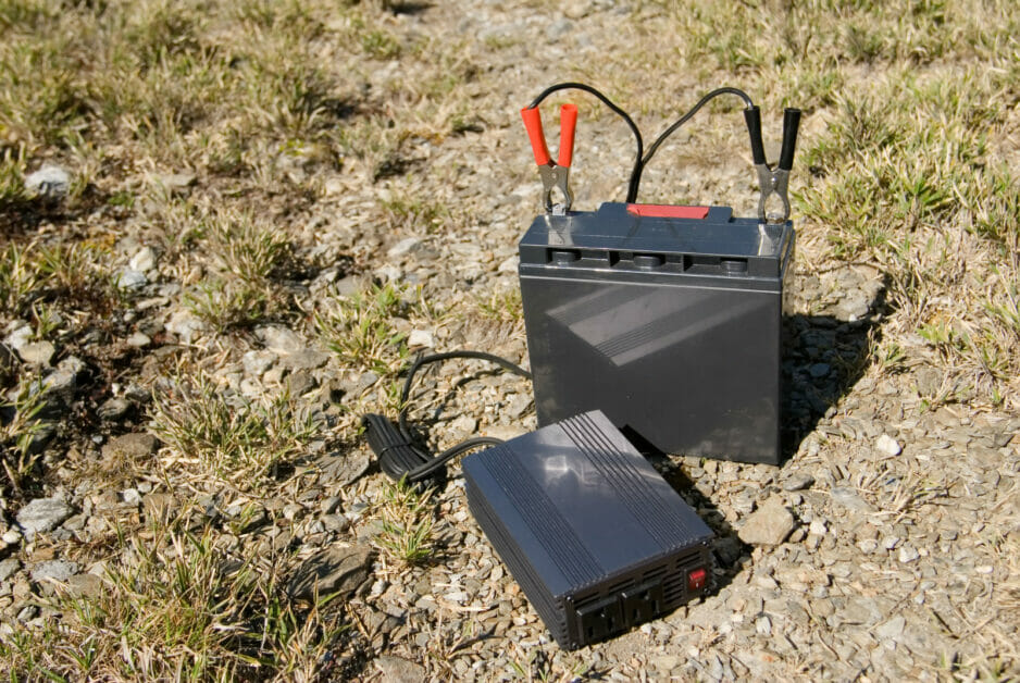 battery placed on the outdoor ground