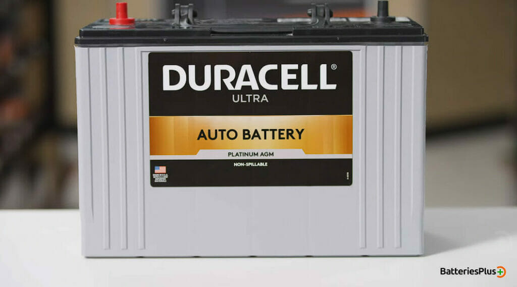 DURACELL ULTRA auto battery in gray color
