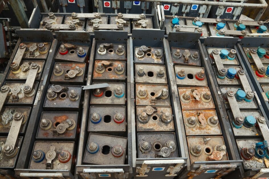 group of old batteries